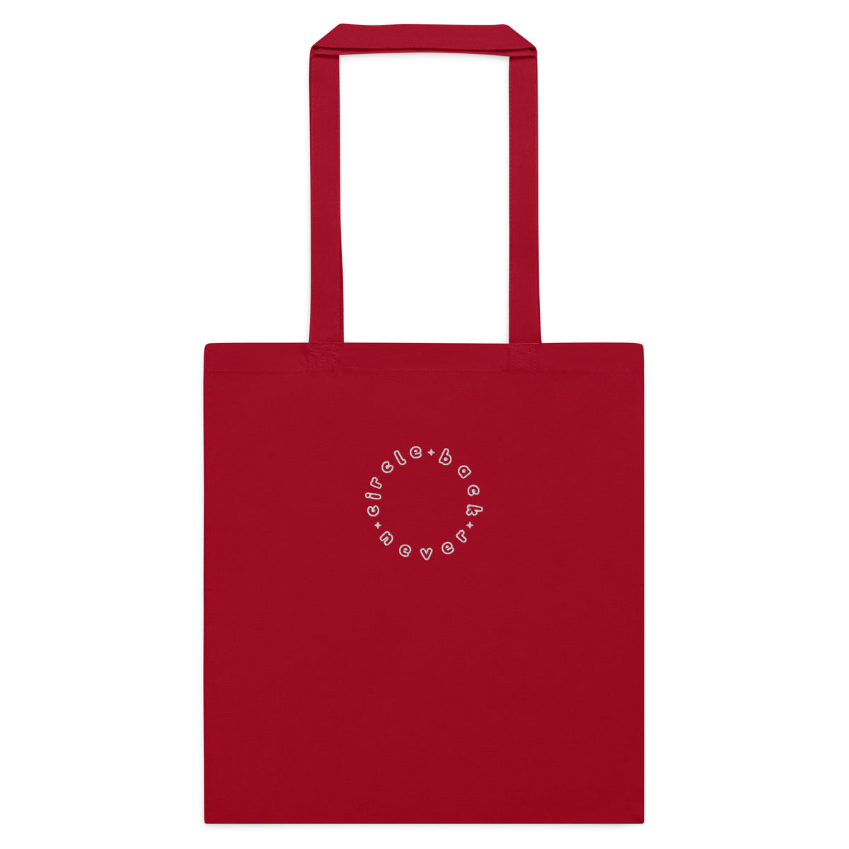 Circle back never tote bag — Classic Red