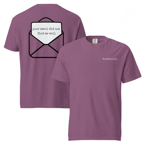 Your email did not find me well t-shirt — Berry